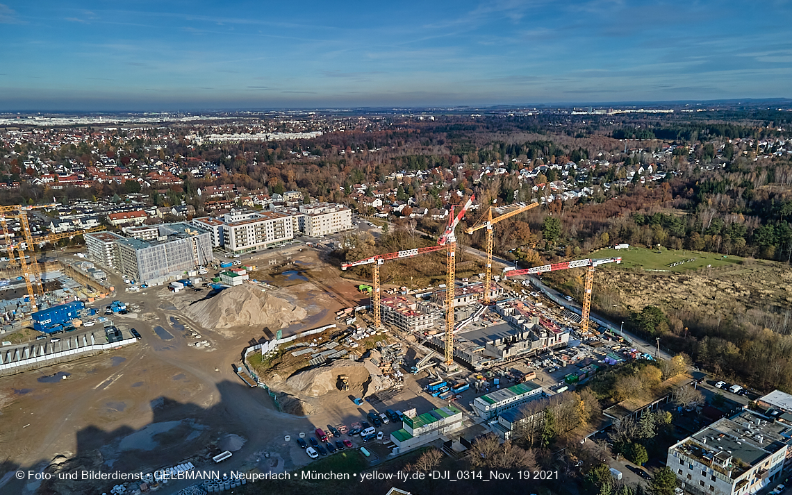 19.11.2021 - Luftbilder von der Baustelle Alexisquartier und Pandion Verde in Neuperlach